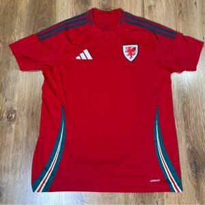 adidas Red Football Jersey with Subtle Dark Trim